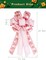 Christmas Tree Topper Bows, Handmade Bowknot with Christmas Tree and Reindeer, 21.3x11.1 Inches Large Size Xmas Decoration for Wedding Birthday New Year Party (Pink)